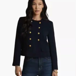 lauren ralph lauren — women's sablé crepe double breasted cropped jacket