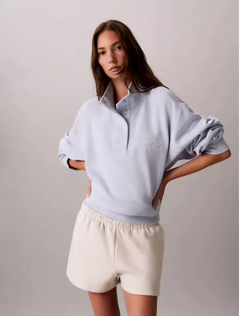 stitch arch logo fleece sweatshirt