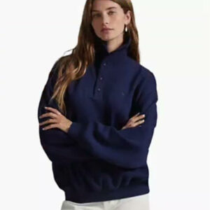 polo ralph lauren — women's arctic ribbed mockneck long sleeve fleece pullover