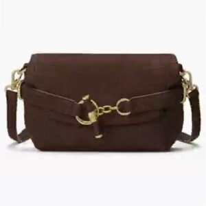 lauren ralph lauren — croc embossed mini blaike crossbody handbag