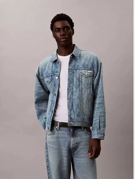 allover monogram 90s denim trucker jacket