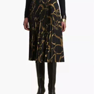 lauren ralph lauren — women's belting print pleated skirt
