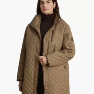 lauren ralph lauren — plus size hooded quilted coat, created for macy's