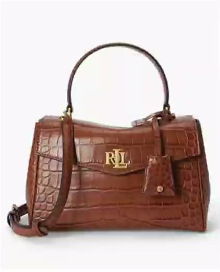 lauren ralph lauren — farrah embossed small soft satchel handbag lauren ralph lauren — farrah embossed small soft satchel handbag