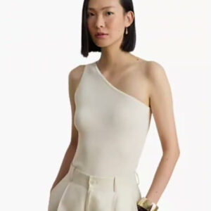 lauren ralph lauren — women's rib knit one shoulder sweater