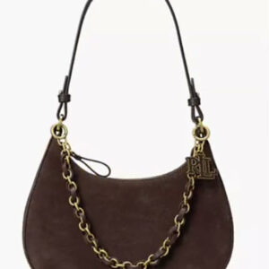 lauren ralph lauren — marcy suede zipper mini shoulder handbag