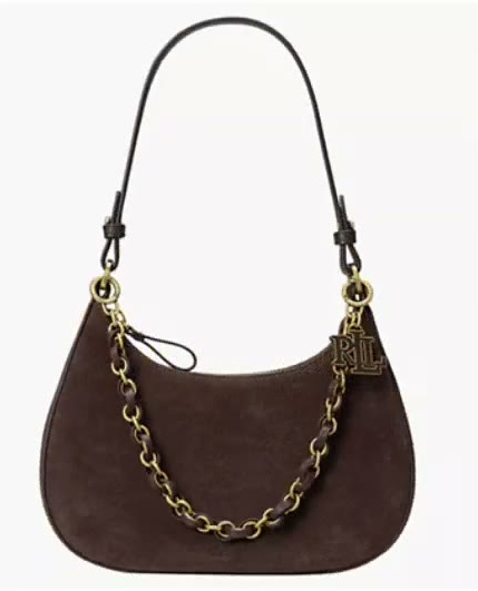 lauren ralph lauren — marcy suede zipper mini shoulder handbag lauren ralph lauren — marcy suede zipper mini shoulder handbag