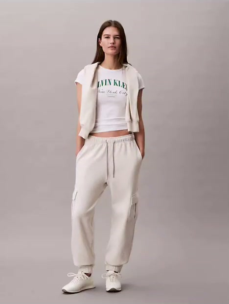 monogram fleece cargo joggers