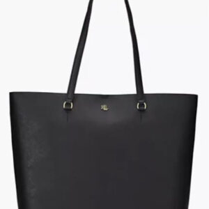 lauren ralph lauren — karly crosshatch leather large tote