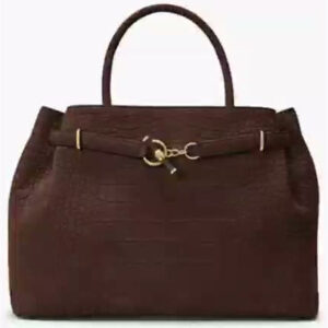 lauren ralph lauren — embossed nubuck large blaike satchel handbag