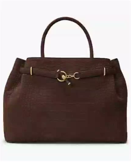 lauren ralph lauren — embossed nubuck large blaike satchel handbag lauren ralph lauren — embossed nubuck large blaike satchel handbag