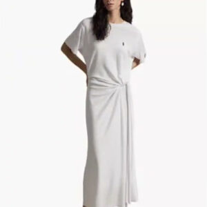 polo ralph lauren — women's crewneck twist detail t shirt dress