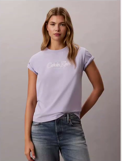 outline calvin klein logo graphic tee