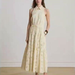 women's spread collar floral eyelet voile tiered shirt dress