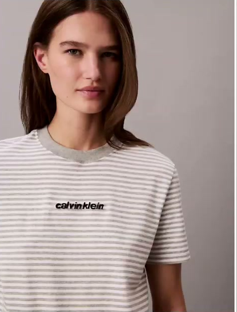 striped ck logo tee