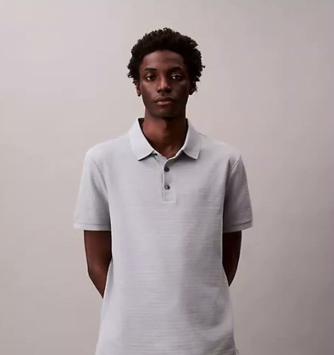 waffle knit classic polo shirt