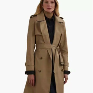 lauren ralph lauren — petite water resistant double breasted trench coat macy's exclusive
