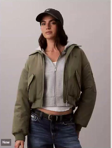 nylon padded bomber jacket