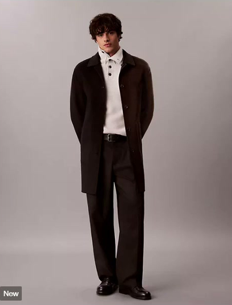double faced wool blend reversible coat