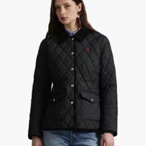 polo ralph lauren — women's corduroy trim quilted barn jacket