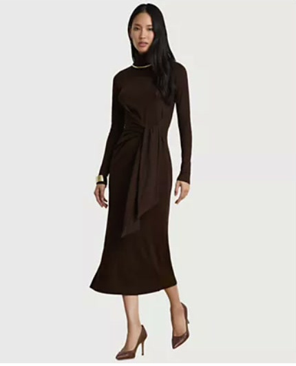 women's tie front turtle neck dress women's tie front turtle neck dress