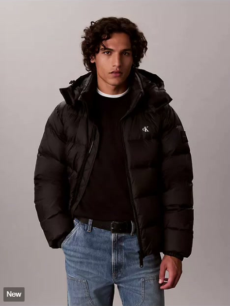 nylon relaxed puffer jacket