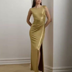 women's boat neck gown