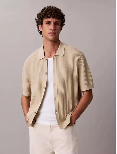 cotton sweater button down shirt