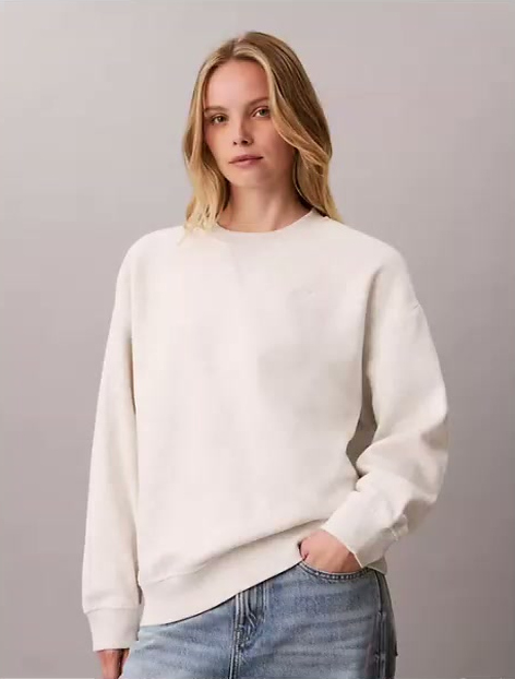 monogram fleece crewneck sweatshirt