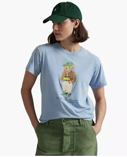 polo ralph lauren — women's polo bear cotton jersey tee polo ralph lauren — women's polo bear cotton jersey tee