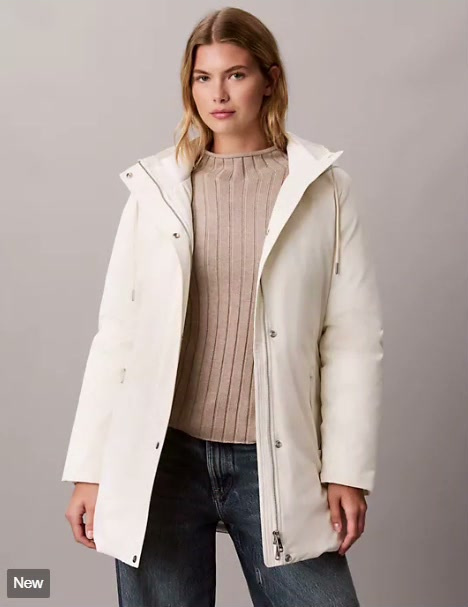 lightweight mid length parka jacket
