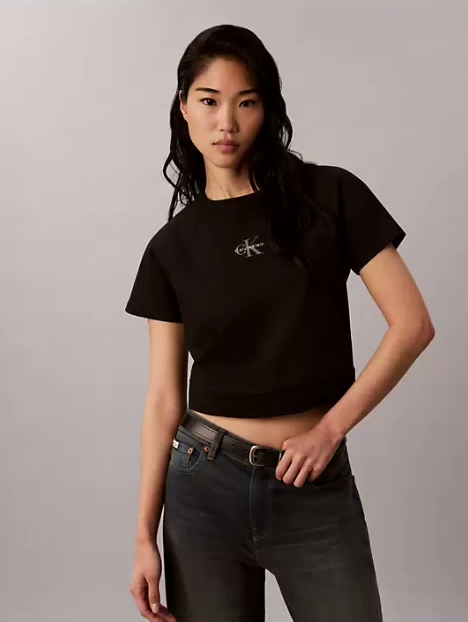 monologo interlock cropped tee