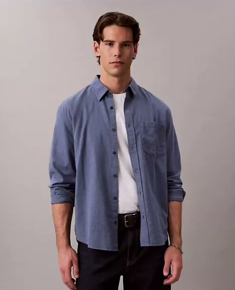 melange flannel easy shirt
