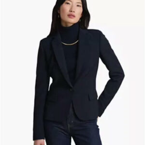 new! women's city crepe slim fit single button stretch blazer