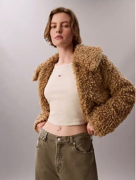 faux teddy collar jacket