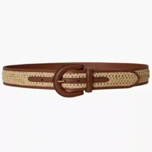 straw crescent buckle belt
