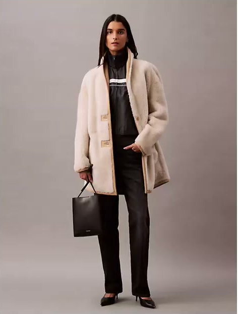 reversible shearling coat