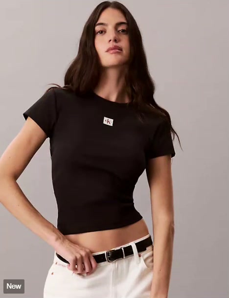 woven monologo rib tee