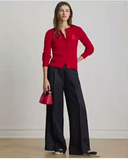 lauren ralph lauren — women's twill wide leg pants lauren ralph lauren — women's twill wide leg pants