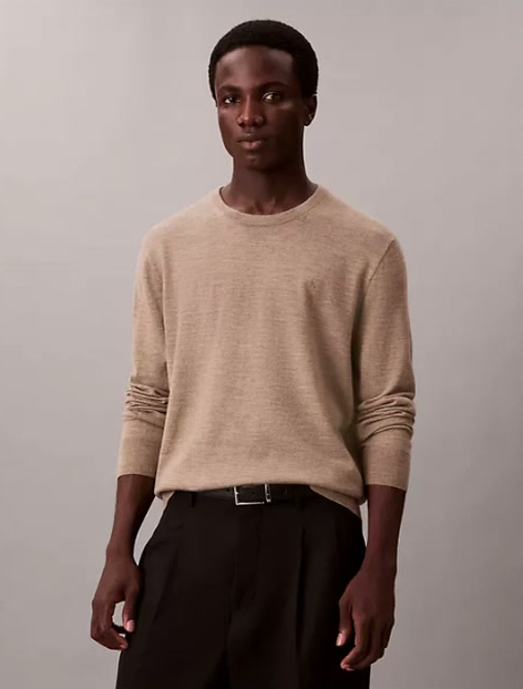 extra fine merino blend crewneck sweater