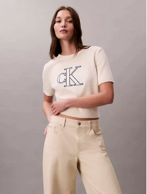 monogram cropped sweater