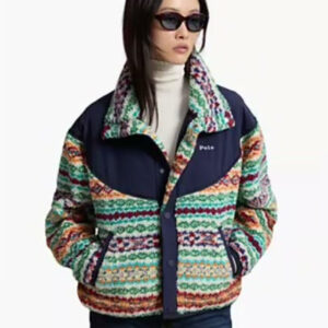 polo ralph lauren — women's fair isle mock neck jacket