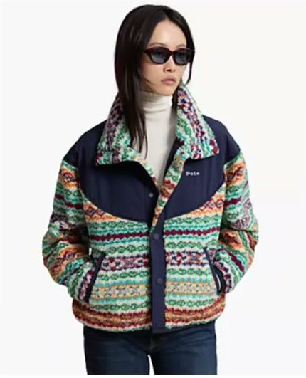 polo ralph lauren — women's fair isle mock neck jacket polo ralph lauren — women's fair isle mock neck jacket