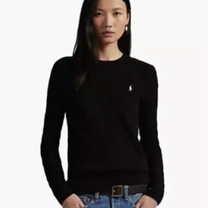 polo ralph lauren — women's cable wool cashmere crew neck sweater