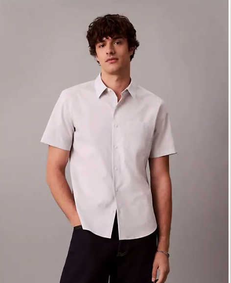 yarn dyed windowpane stretch button down shirt
