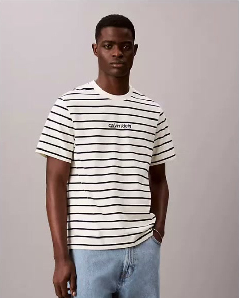 logo graphic stripe relaxed t shirt