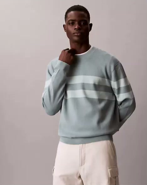 tech knit stripe sweater