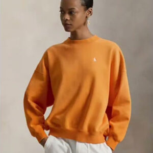 polo ralph lauren — women's oversized appliqué crew neck top
