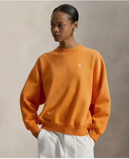polo ralph lauren — women's oversized appliqué crew neck top polo ralph lauren — women's oversized appliqué crew neck top
