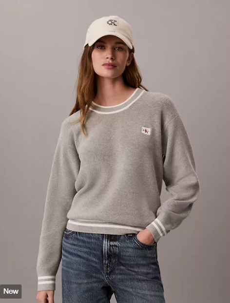 woven monologo crewneck sweater